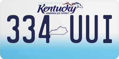 KY license plate 334UUI