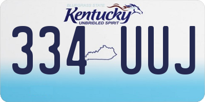 KY license plate 334UUJ