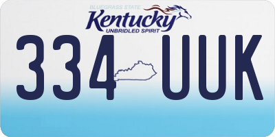 KY license plate 334UUK