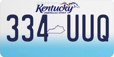 KY license plate 334UUQ