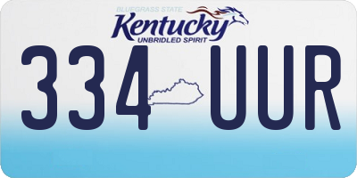 KY license plate 334UUR