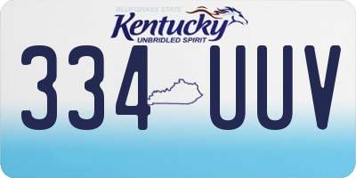 KY license plate 334UUV