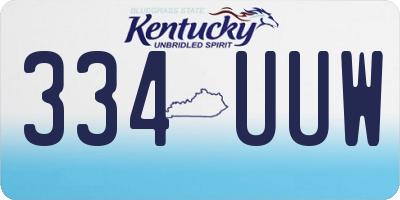 KY license plate 334UUW