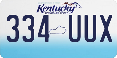 KY license plate 334UUX