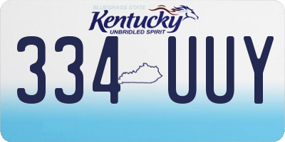 KY license plate 334UUY