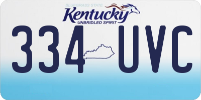 KY license plate 334UVC