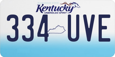 KY license plate 334UVE