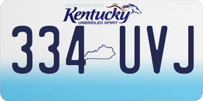 KY license plate 334UVJ