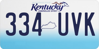 KY license plate 334UVK