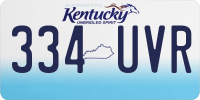 KY license plate 334UVR