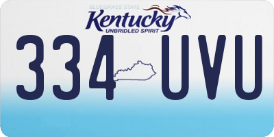 KY license plate 334UVU