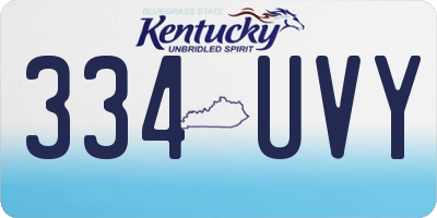 KY license plate 334UVY