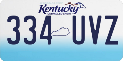 KY license plate 334UVZ