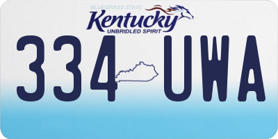 KY license plate 334UWA