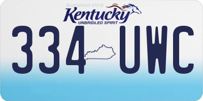 KY license plate 334UWC