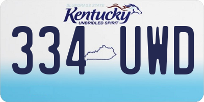 KY license plate 334UWD