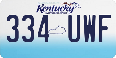 KY license plate 334UWF