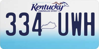 KY license plate 334UWH