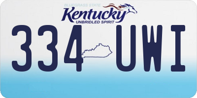 KY license plate 334UWI