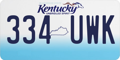 KY license plate 334UWK