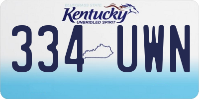 KY license plate 334UWN