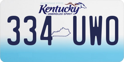 KY license plate 334UWO