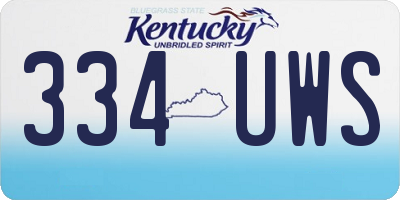 KY license plate 334UWS