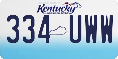 KY license plate 334UWW