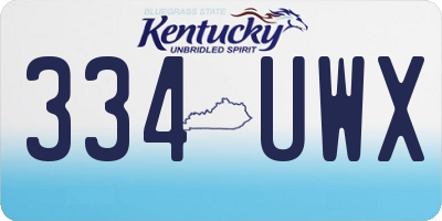 KY license plate 334UWX