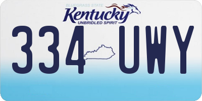 KY license plate 334UWY