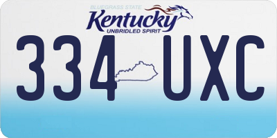 KY license plate 334UXC