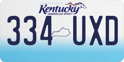 KY license plate 334UXD