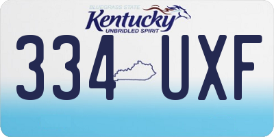 KY license plate 334UXF