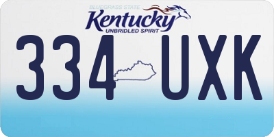 KY license plate 334UXK