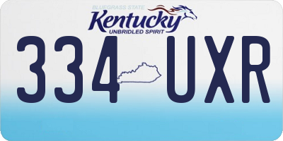 KY license plate 334UXR