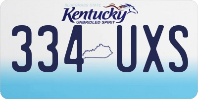 KY license plate 334UXS