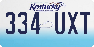 KY license plate 334UXT