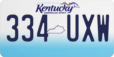 KY license plate 334UXW