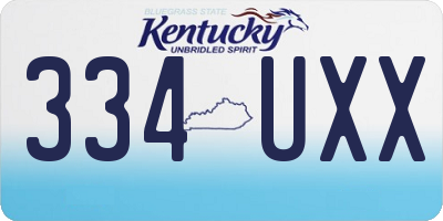 KY license plate 334UXX