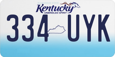 KY license plate 334UYK