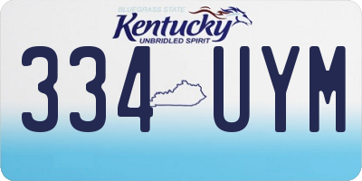 KY license plate 334UYM
