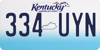 KY license plate 334UYN