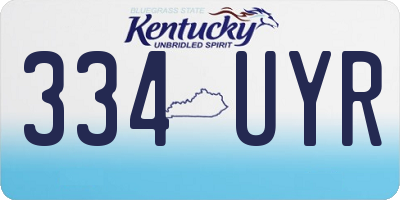 KY license plate 334UYR