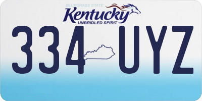 KY license plate 334UYZ