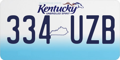 KY license plate 334UZB