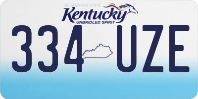KY license plate 334UZE
