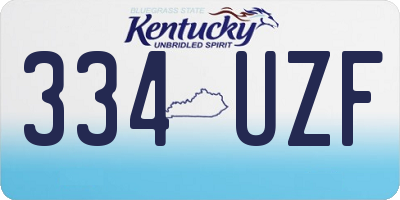KY license plate 334UZF