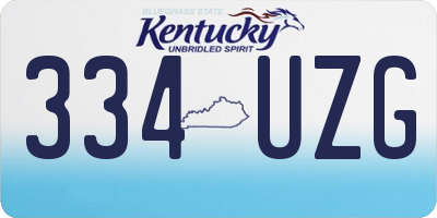 KY license plate 334UZG