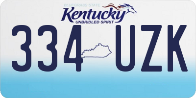 KY license plate 334UZK