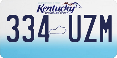 KY license plate 334UZM